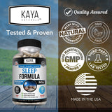 Kaya Naturals Sleep Formula 59g packaging on a wooden surface