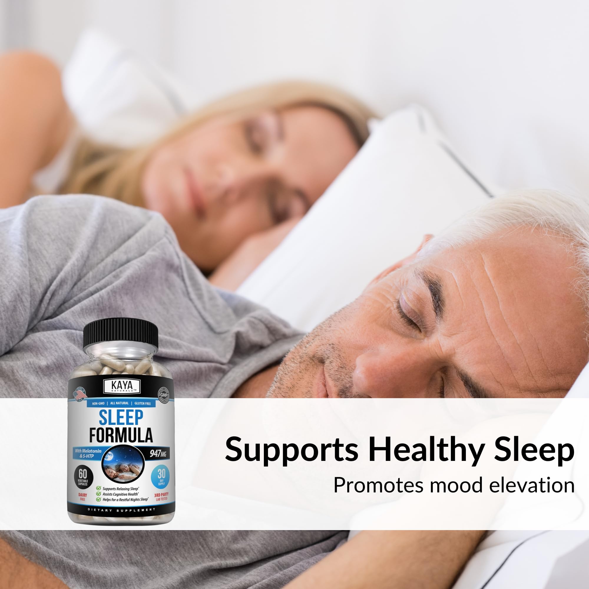 Kaya Naturals Sleep Formula 59g side view showing capsule
