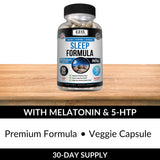 Kaya Naturals Sleep Formula 59g with a glass of water
