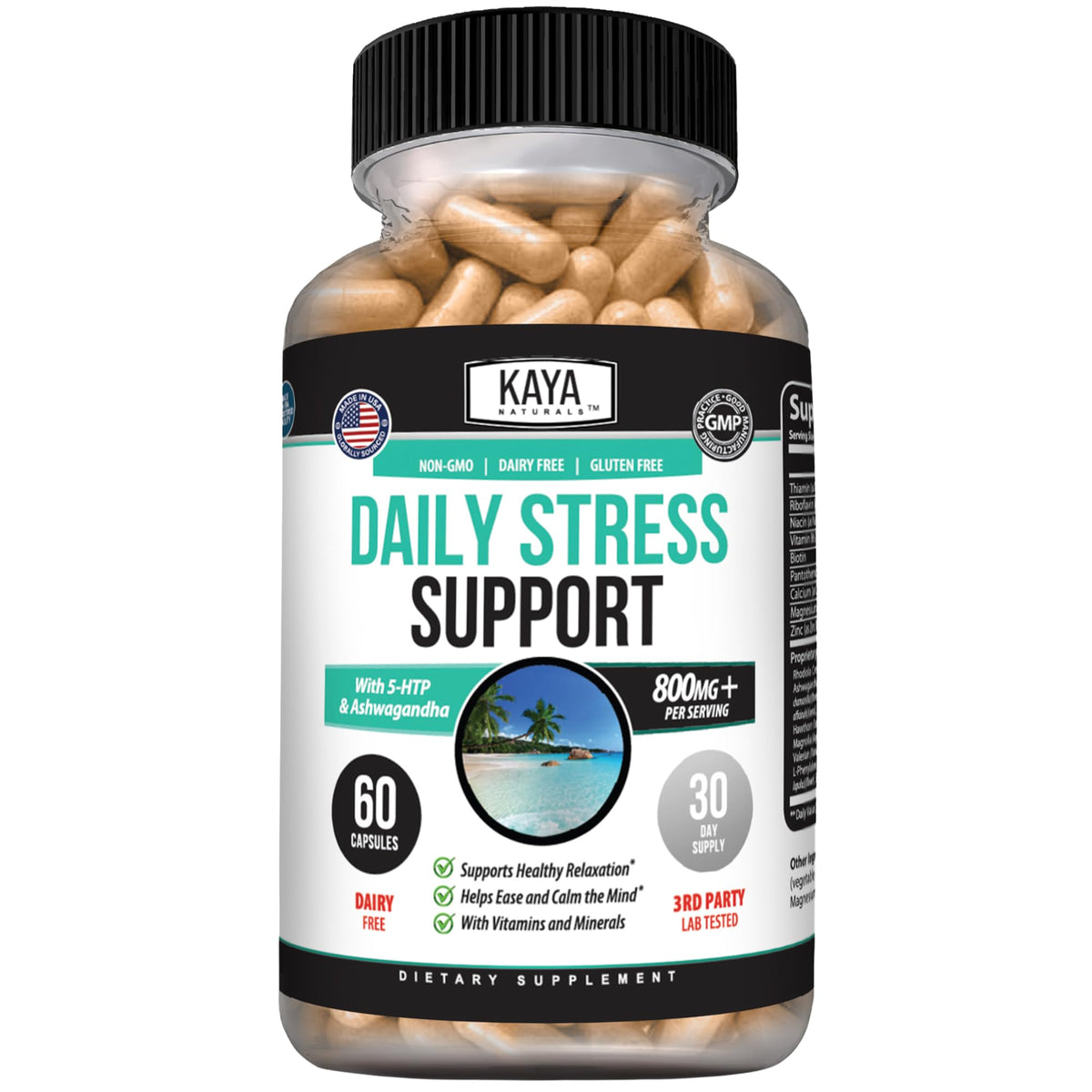 Kaya Naturals Stress Support Supplement front view