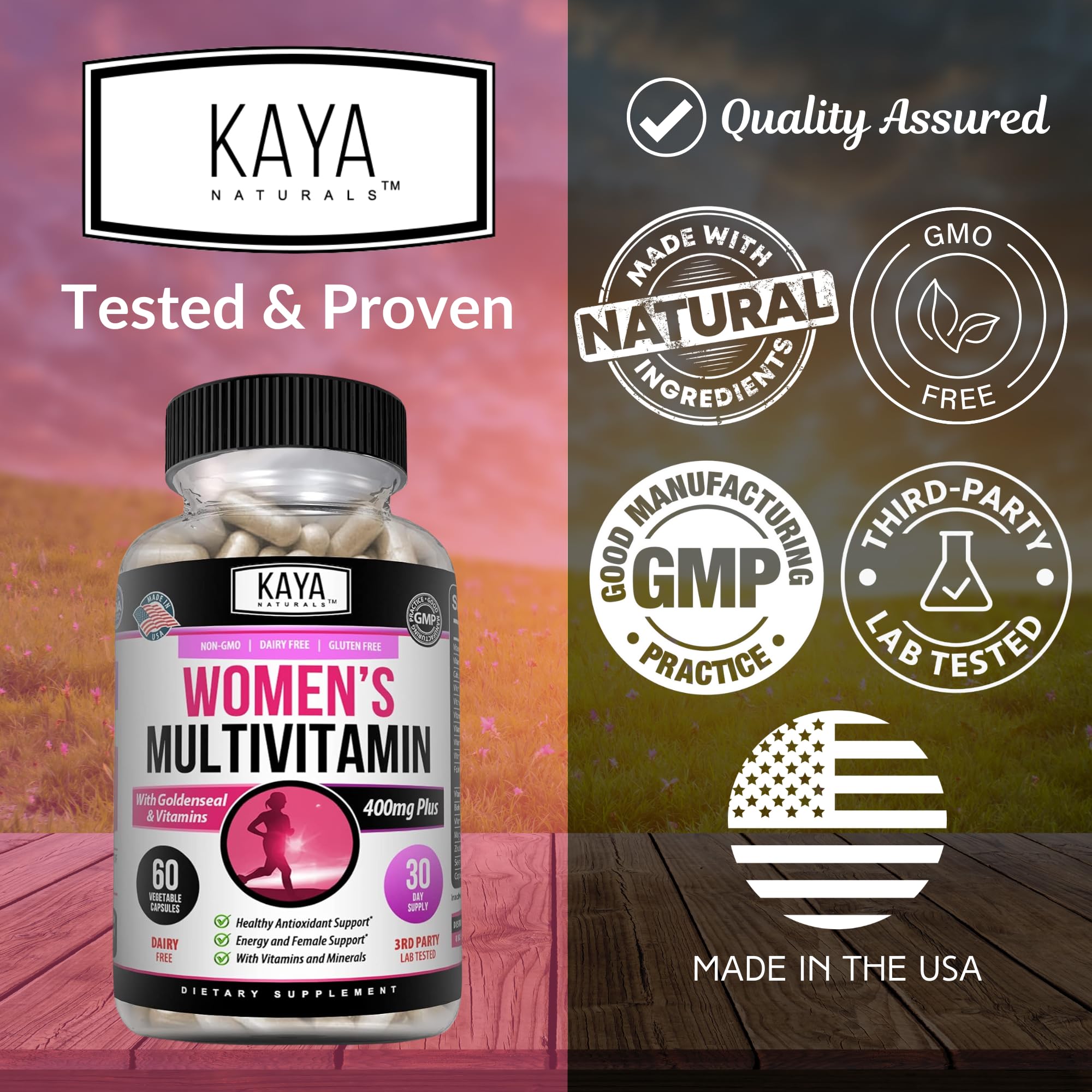 Kaya Naturals Women's Multivitamin packaging side view