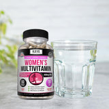 Kaya Naturals Women's Multivitamin with a glass of water