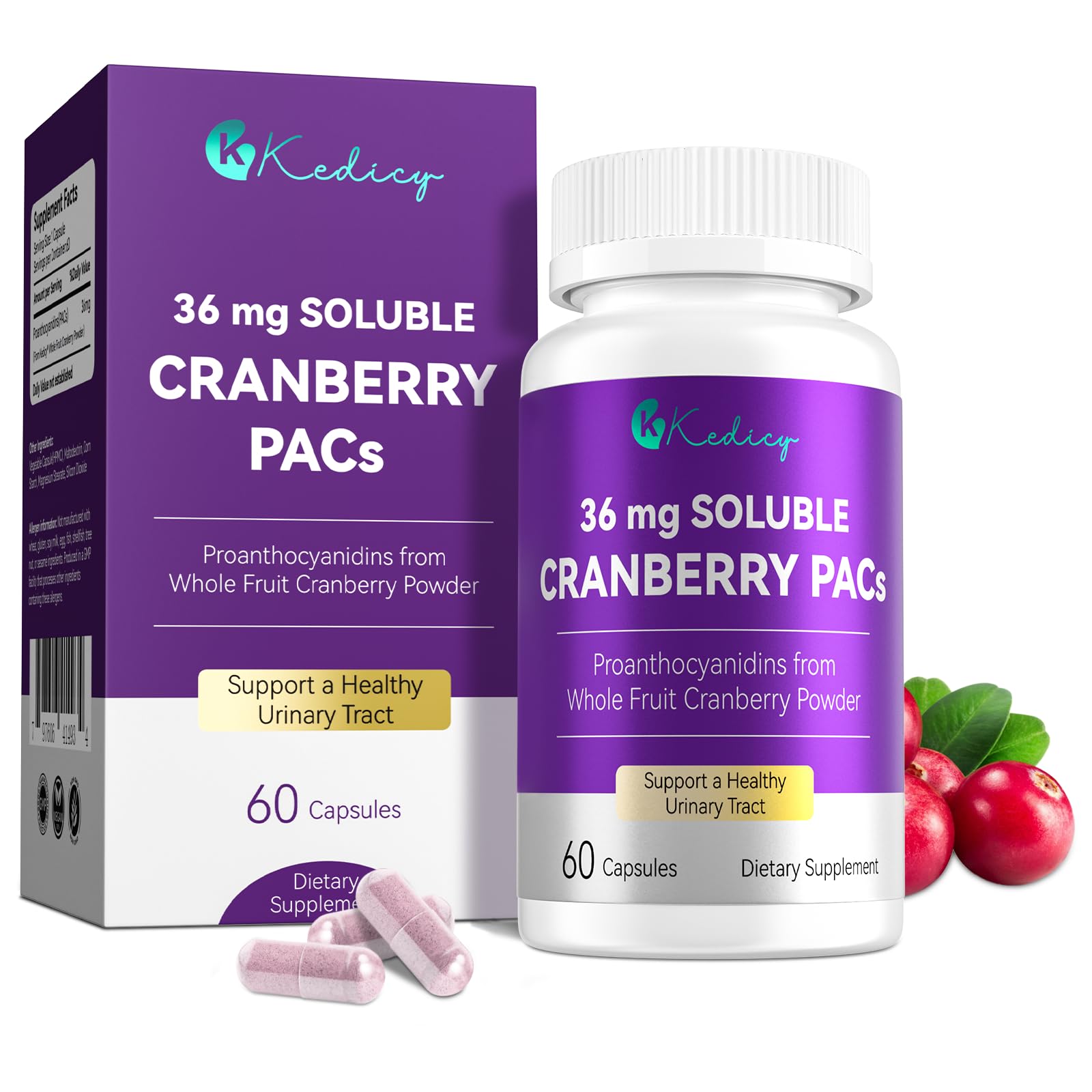 Kedicy Cranberry Pills 36mg PACs front view