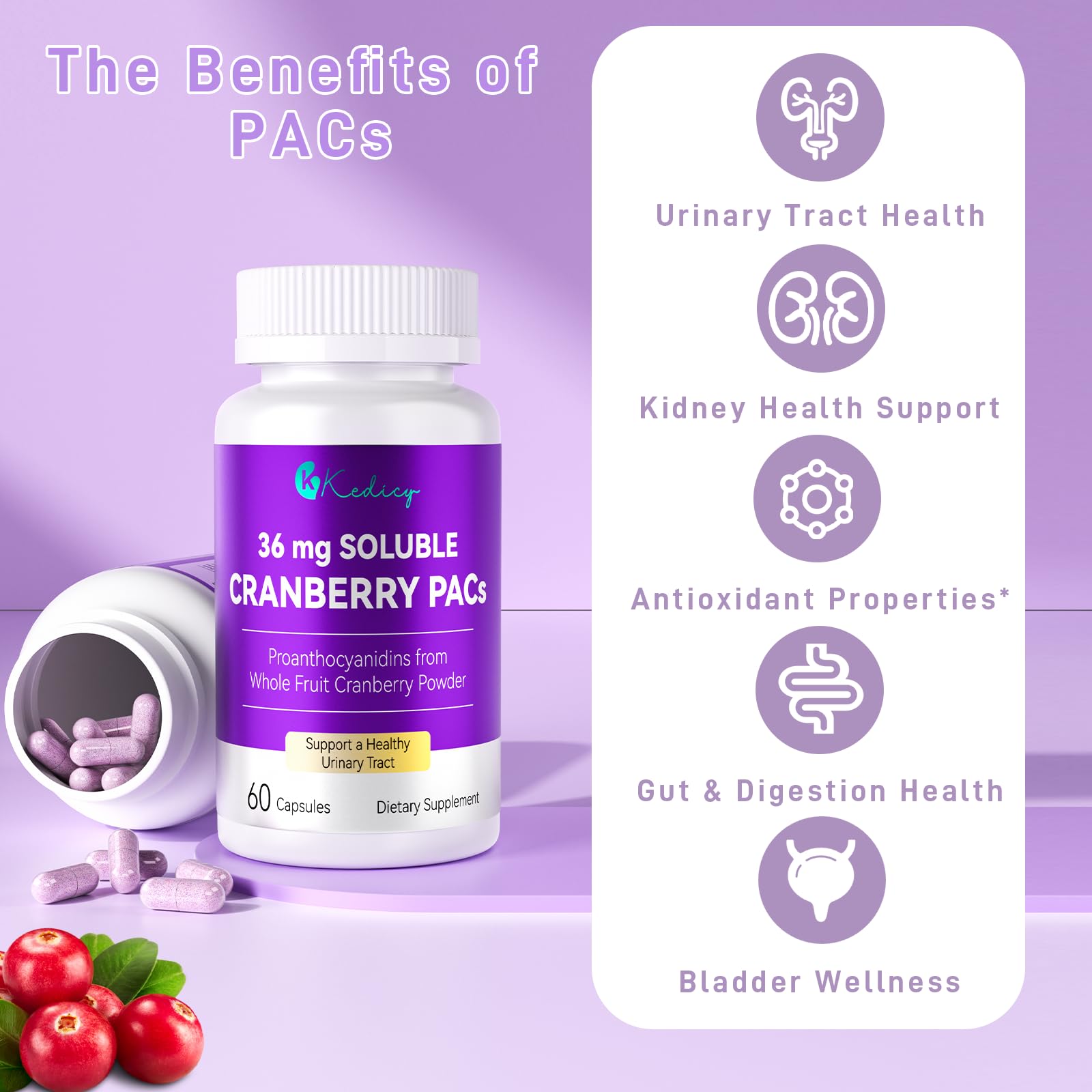 Kedicy Cranberry Pills capsules close-up