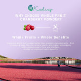 Kedicy Cranberry Pills on a wooden table