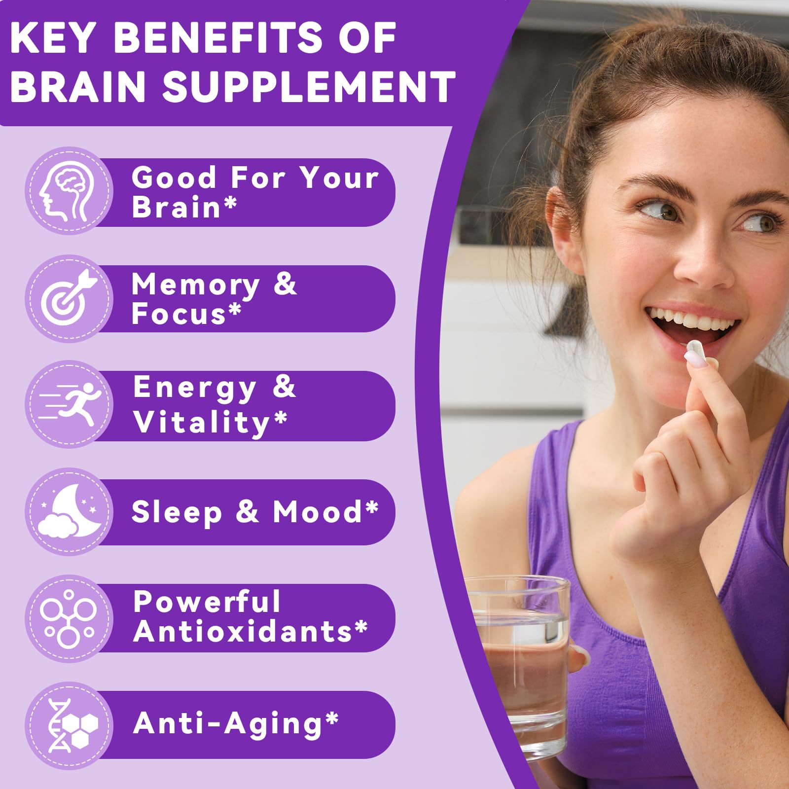 Kedicy Memory and Focus Supplements capsules on a wooden table