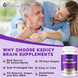 Kedicy Memory and Focus Supplements side view of bottle