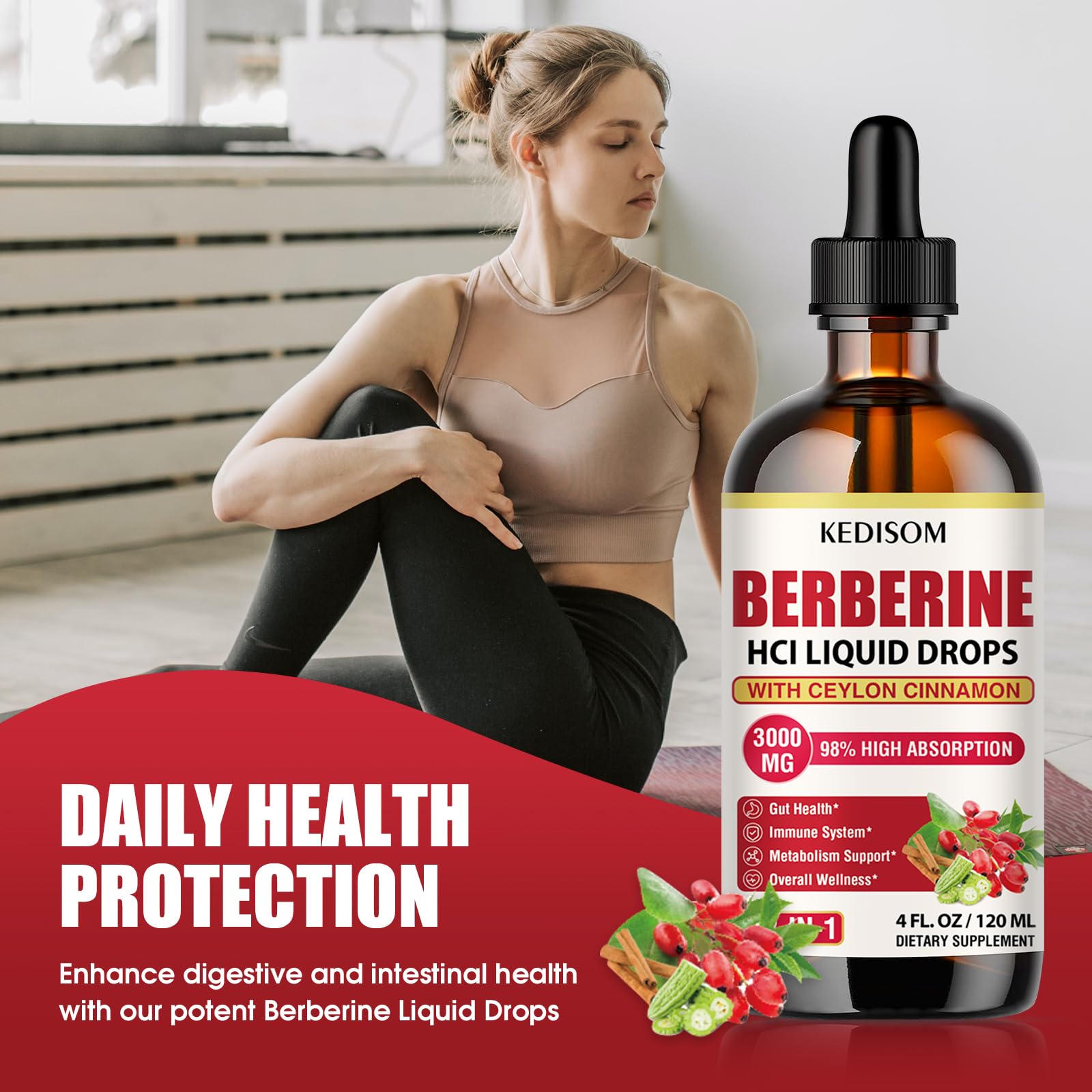 KEDISOM Berberine Drops with measuring droppers