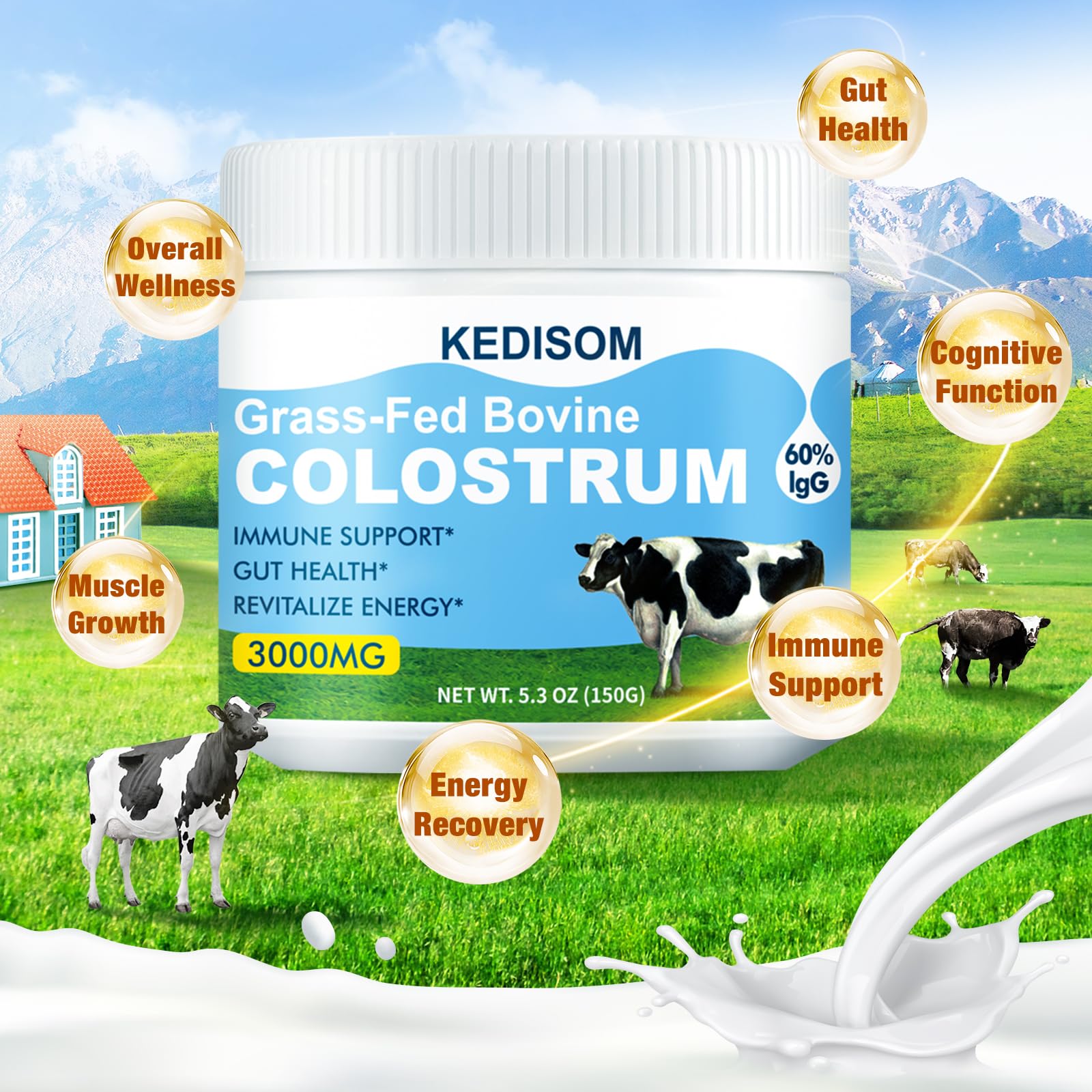 KEDISOM Bovine Colostrum Powder 240g with fruits