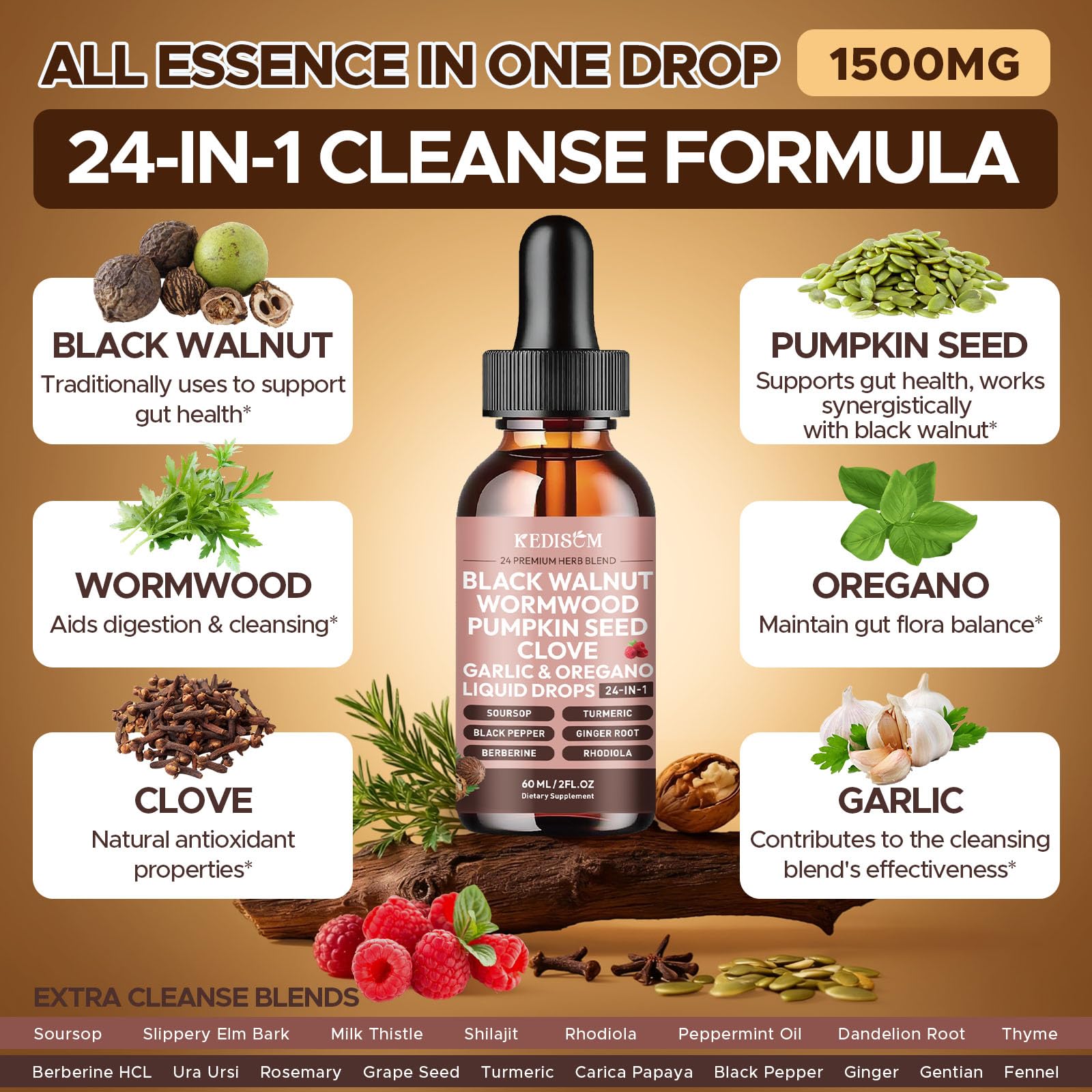 KEDISOM Echinacea Liquid Drops bottle with dropper