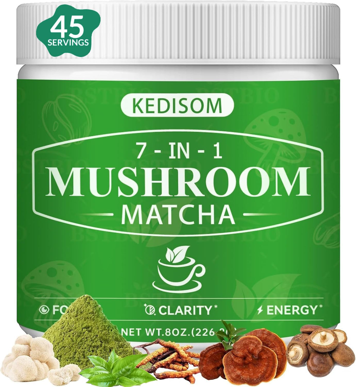 KEDISOM Mushroom Matcha Blend 322g front view