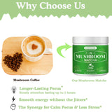 KEDISOM Mushroom Matcha Blend with ingredients displayed
