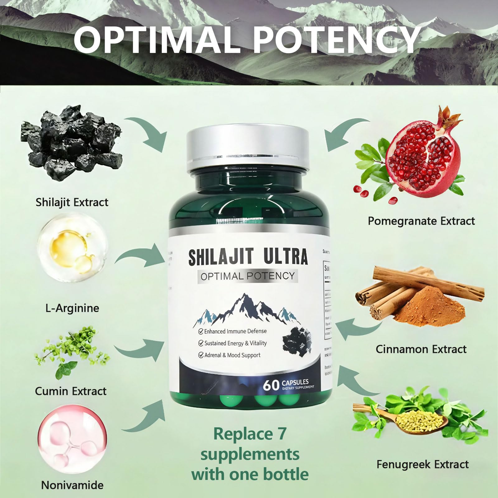 KEGECOL Shilajit Capsules on a wooden table