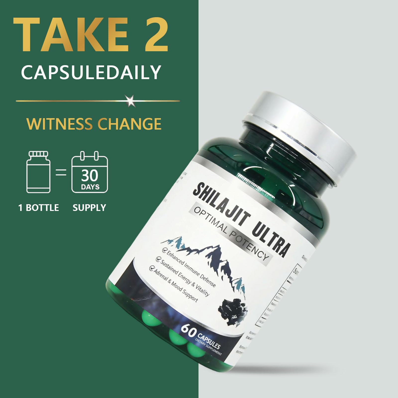 KEGECOL Shilajit Capsules with a measuring spoon