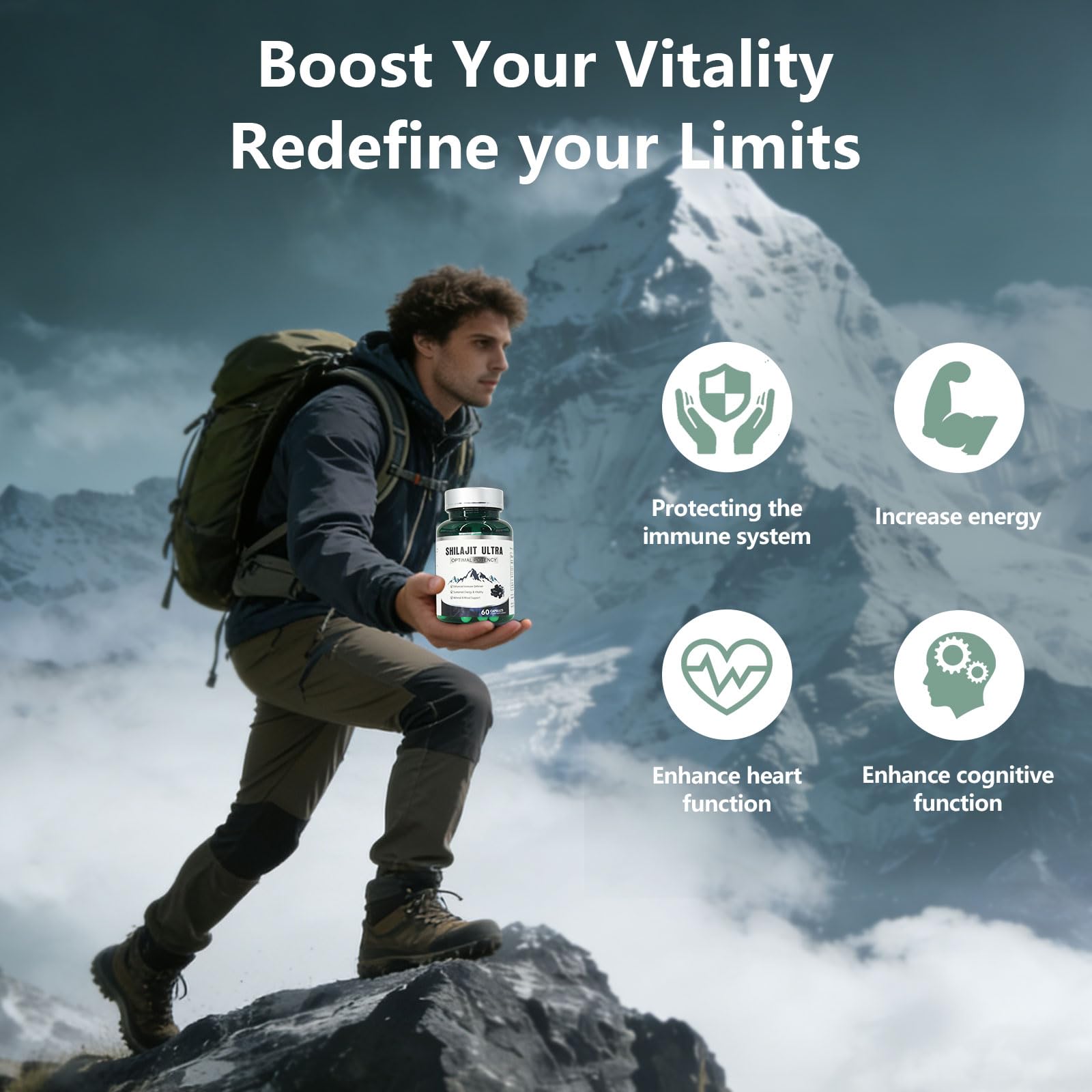 KEGECOL Shilajit Capsules with pomegranate extract background