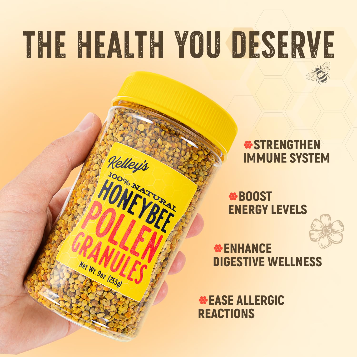 Kelley's Bee Pollen Granules in a smoothie