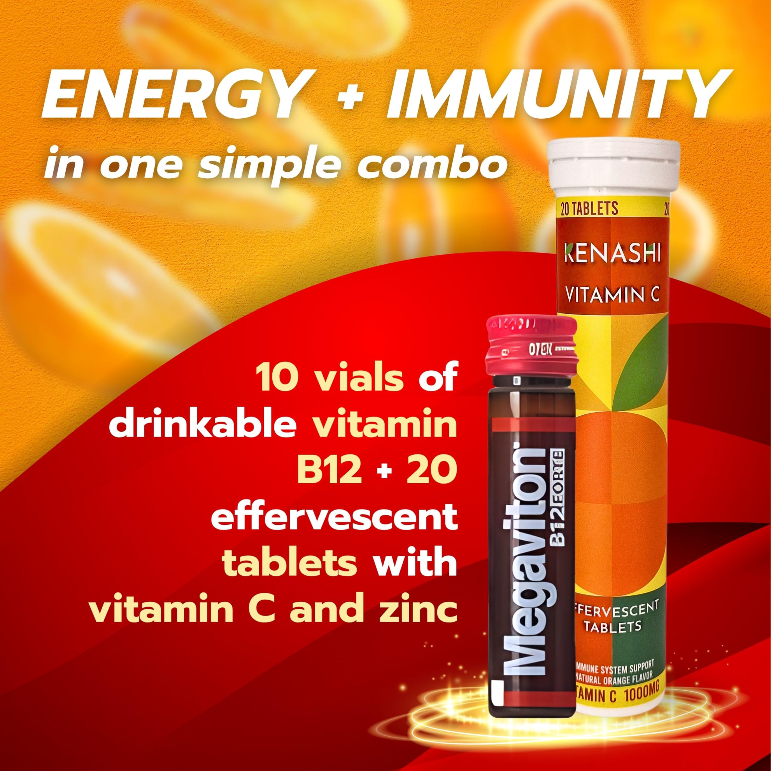 Kenashi Vitamin C + Zinc 20 effervescent tablets packaging