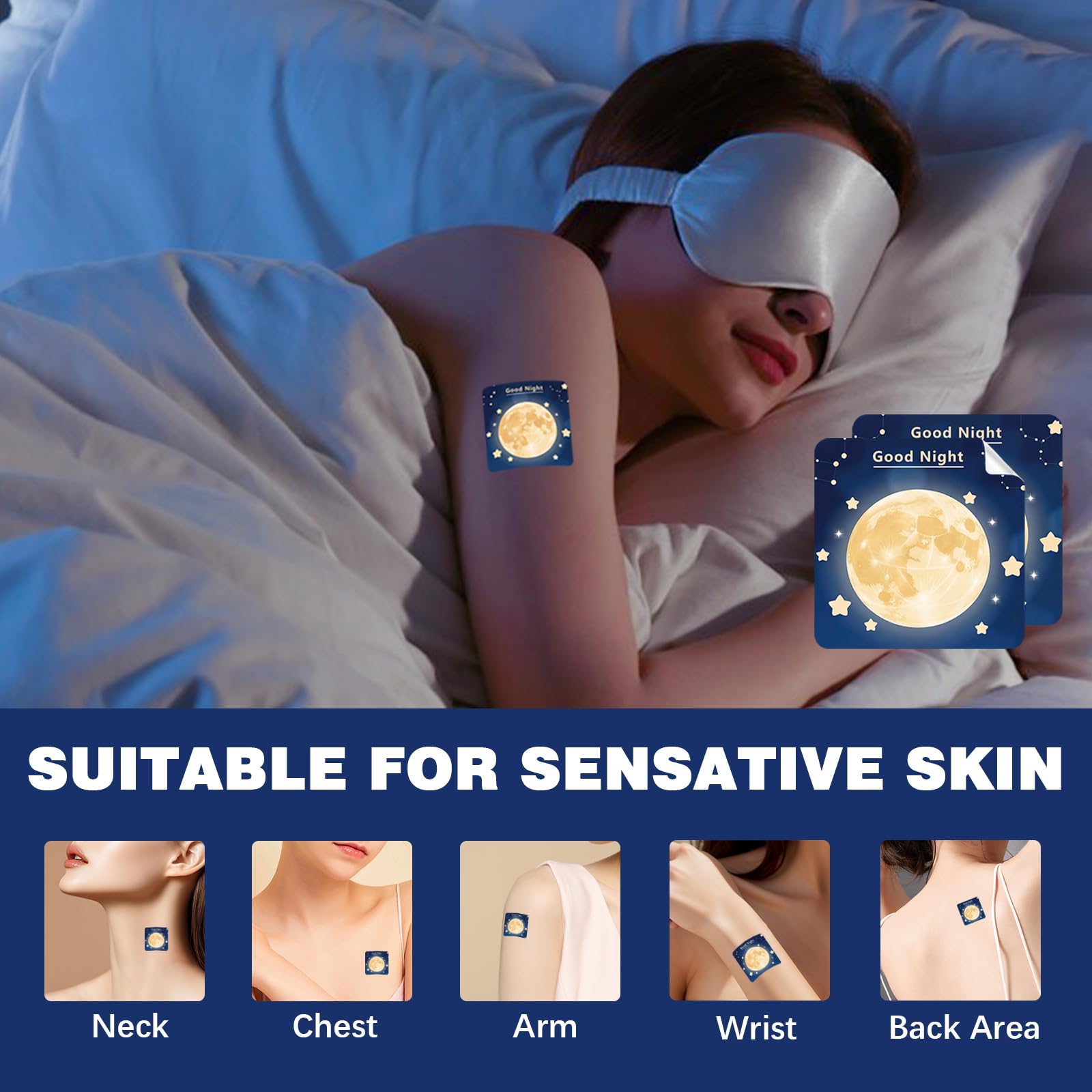 Kensem Sleep Patches on a bedside table