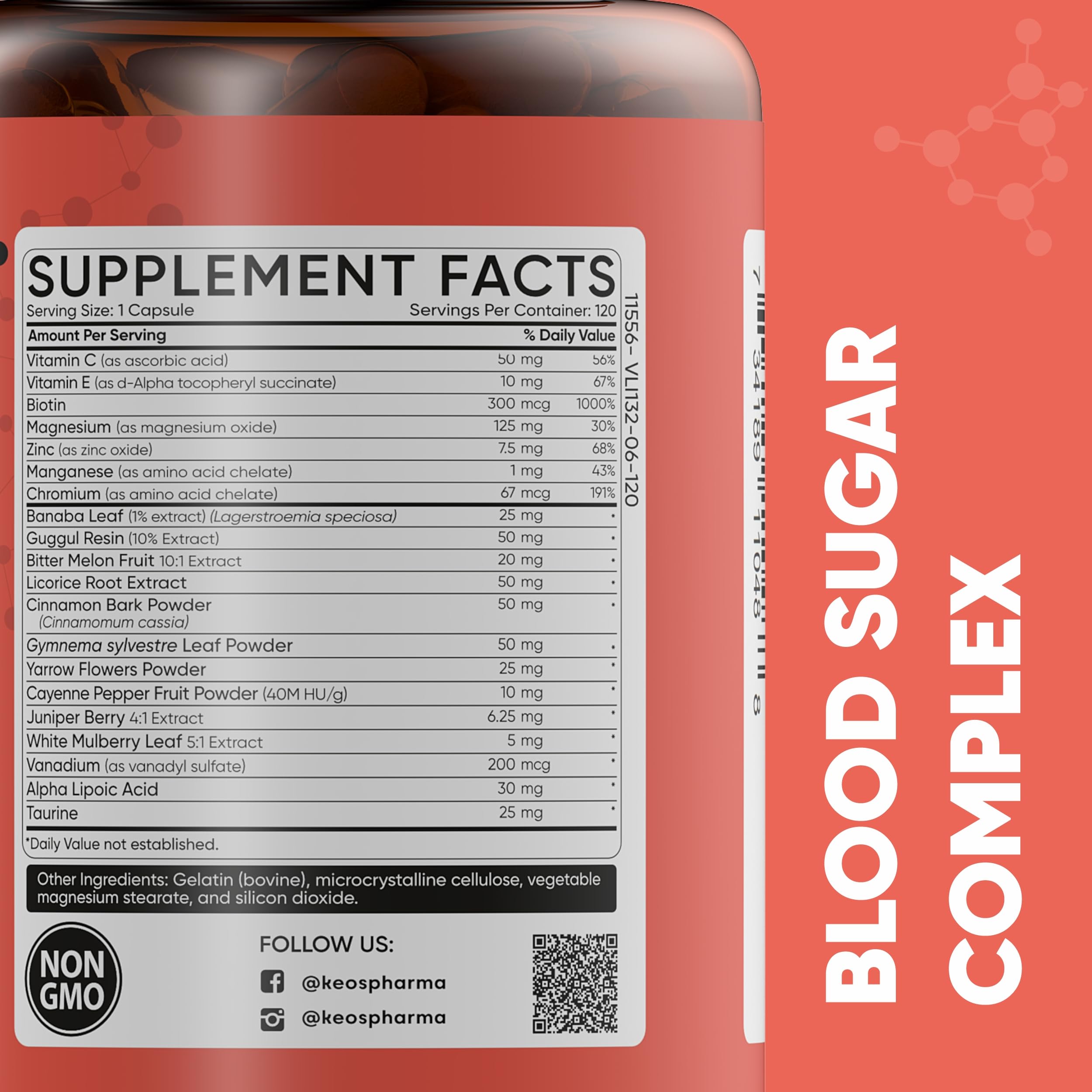 KeosPharma Cinnamon Supplement capsules in hand