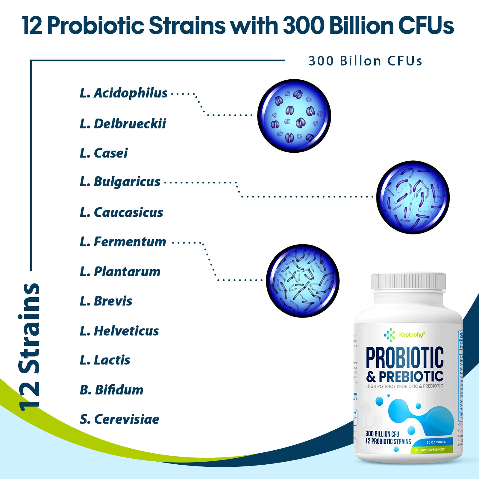 Keptrohy Probiotic Supplement on a wooden table
