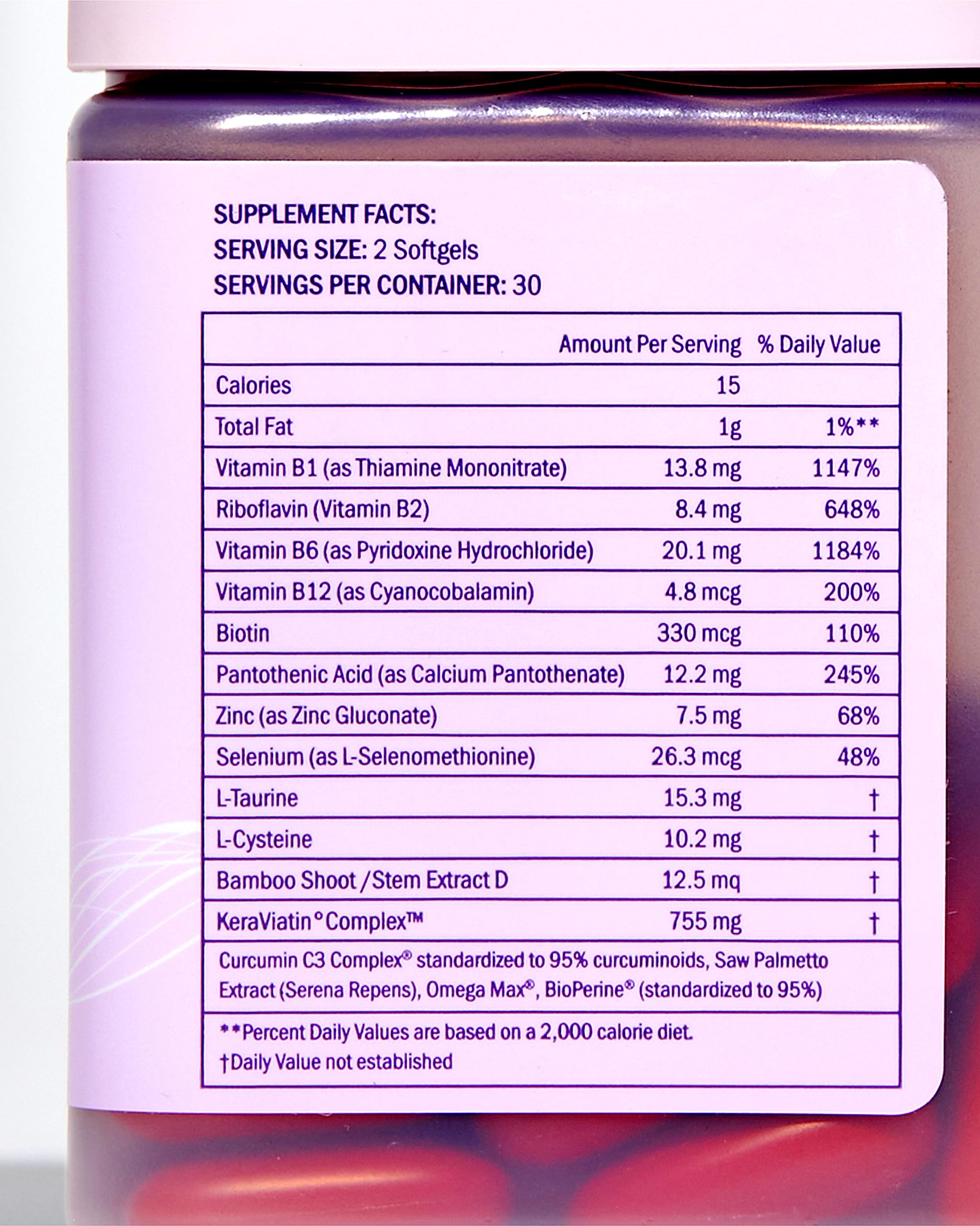Keranique Hair & Scalp Supplements 240g ingredients list