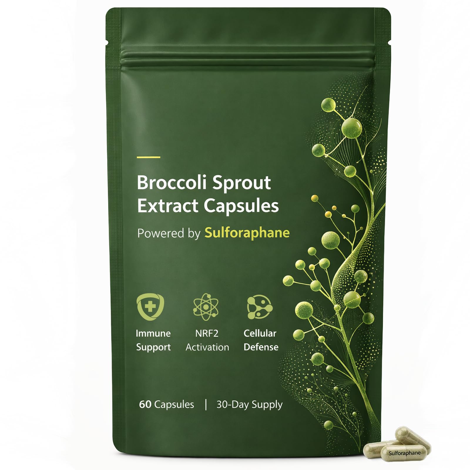 Keravive Hair Advanced Broccoli Sprout Formula 60g capsule front view