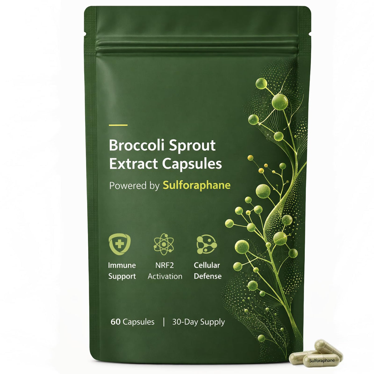 Keravive Hair Advanced Broccoli Sprout Formula 60g capsule front view
