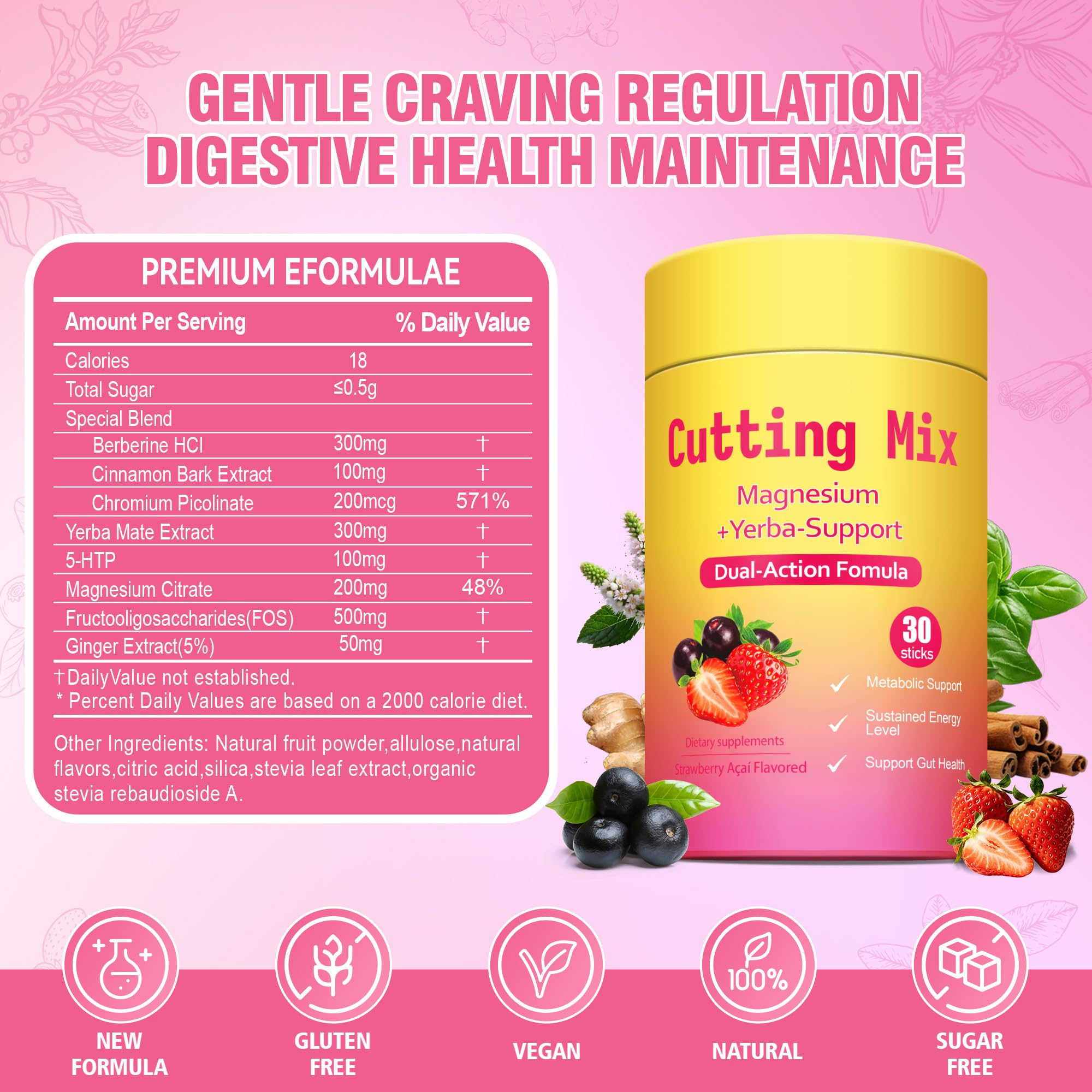 Kereeao 5-HTP Supplement Strawberry Açaí stick packaging