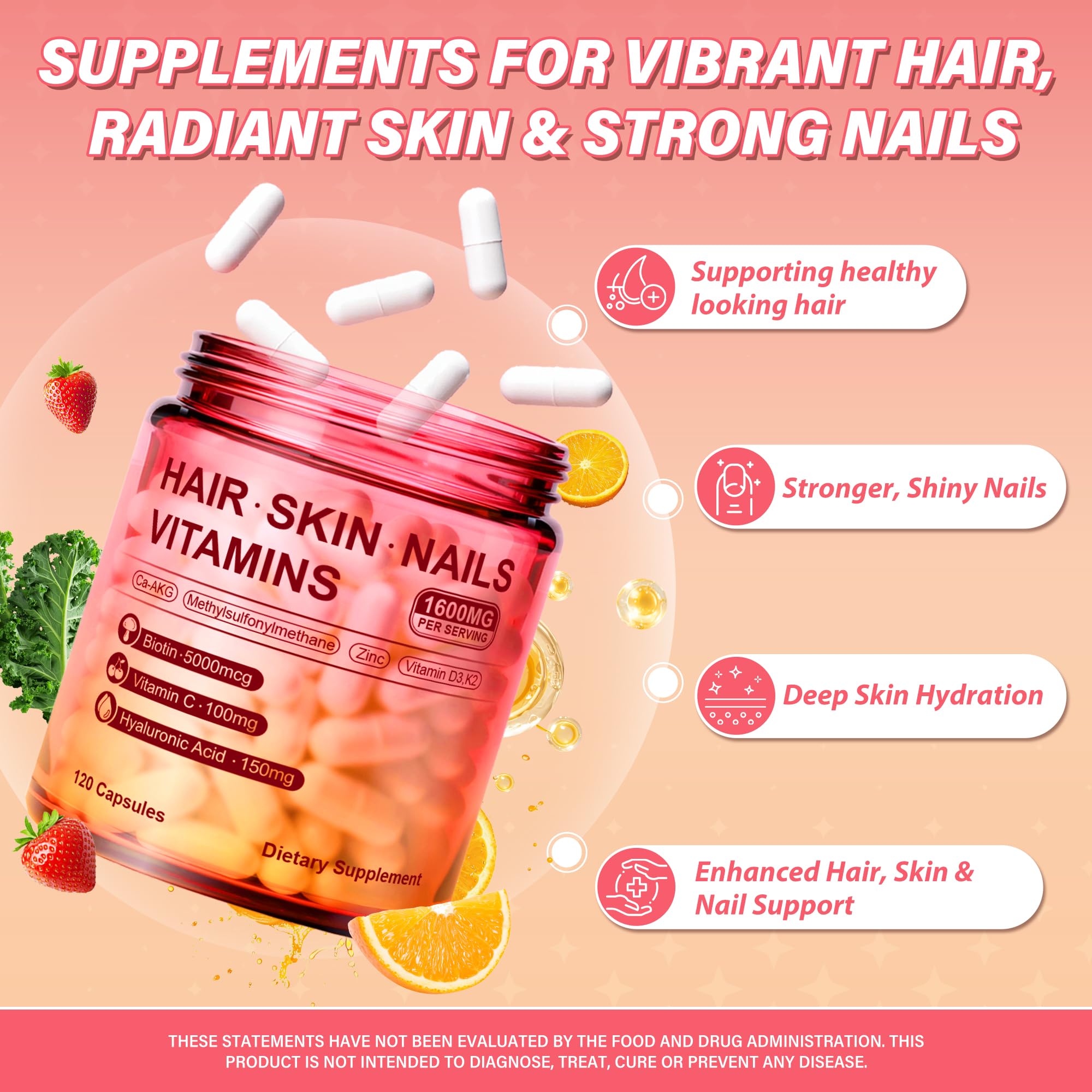 Kereeao Biotin Supplement ingredients list close-up