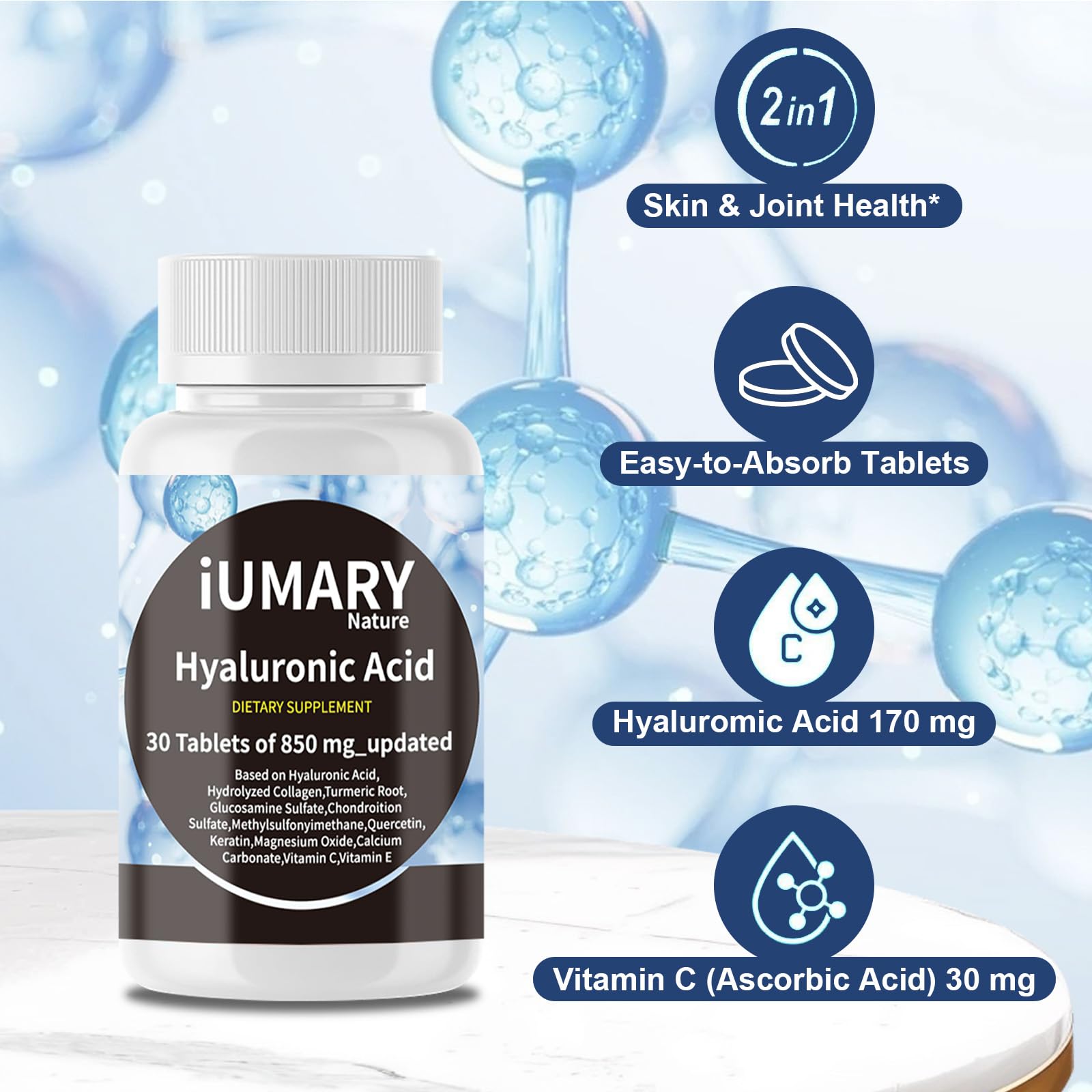 Keszciy Hyaluronic Acid Capsules 850mg capsules close-up