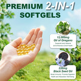 Keszciy Oil of Oregano Softgels on a wooden table