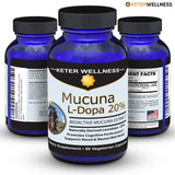 Keter Wellness Mucuna Pruriens 700mg capsules with a measuring spoon