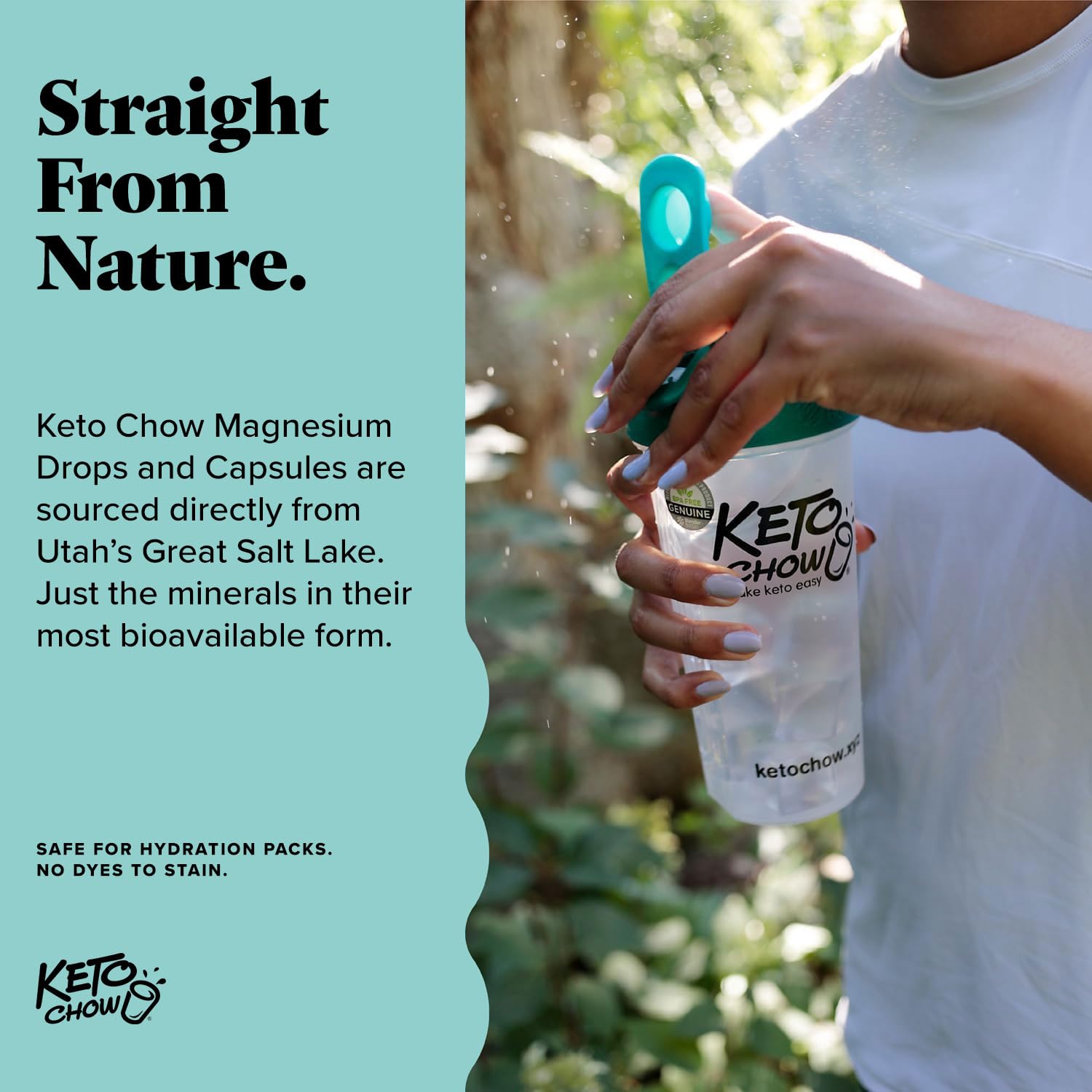 Keto Chow Magnesium Drops 200mg in use with water