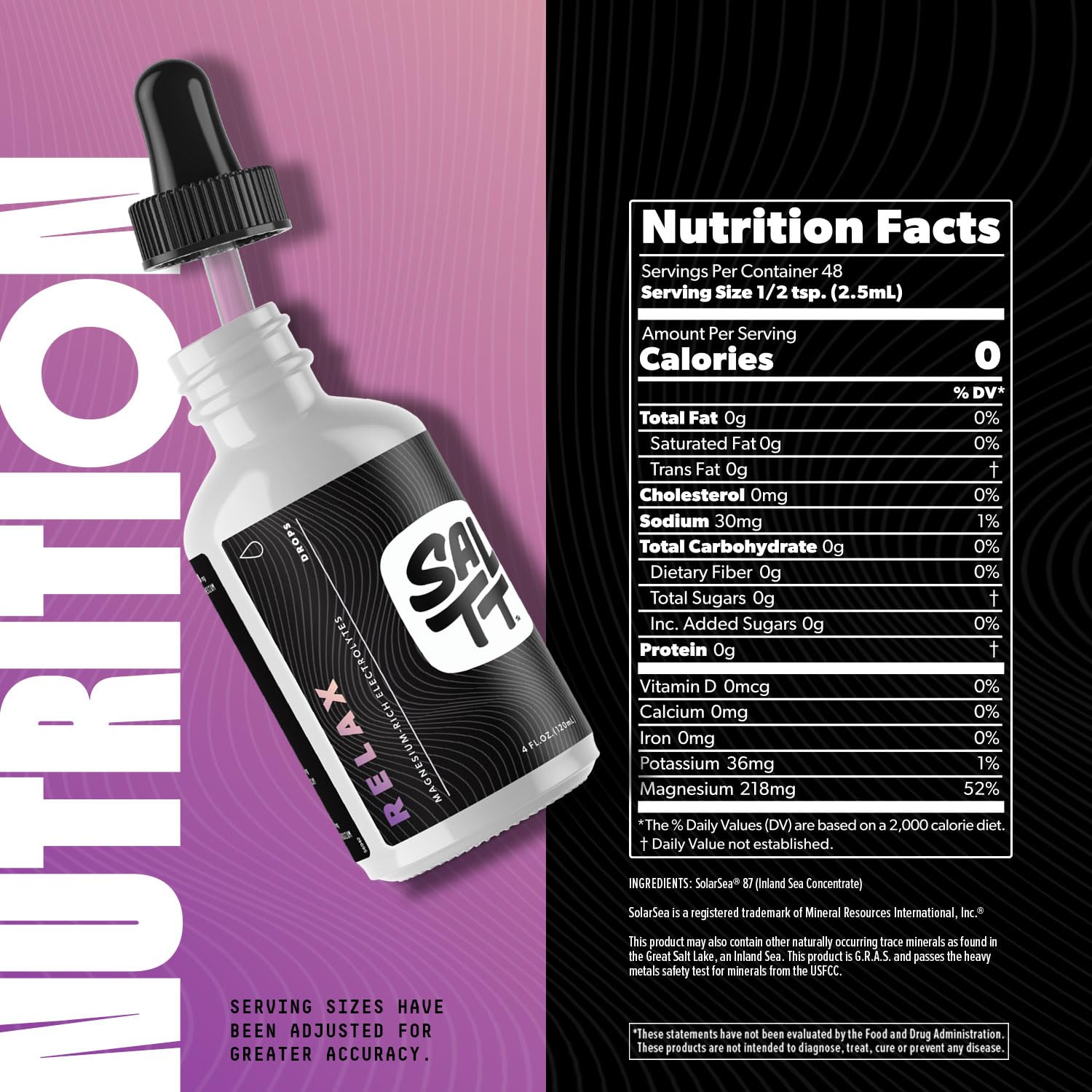 Keto Chow SALTT daily wellness Magnesium Drops 113g side view