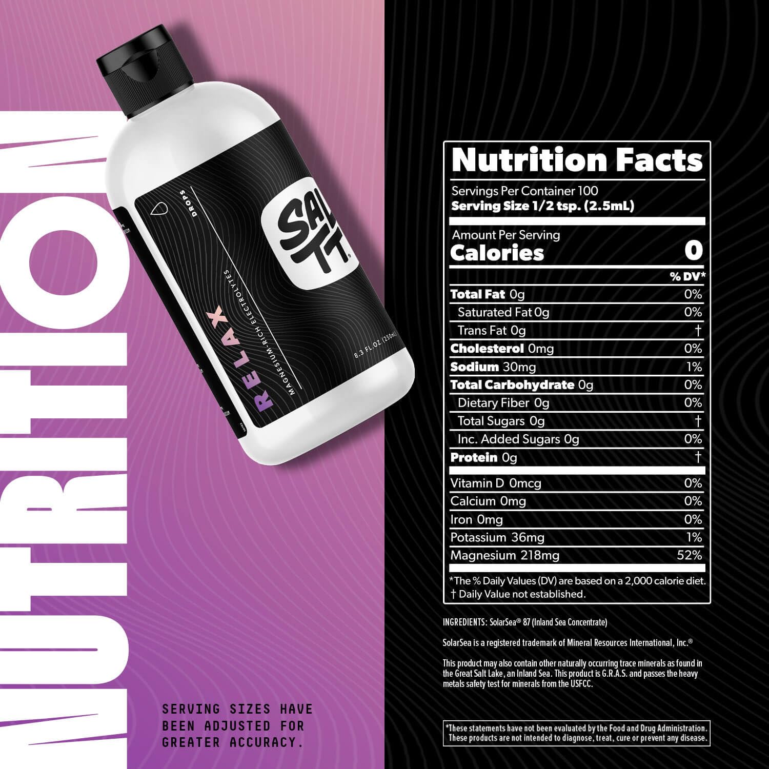 Keto Chow SALTT daily wellness Magnesium Drops 24g in a glass of water