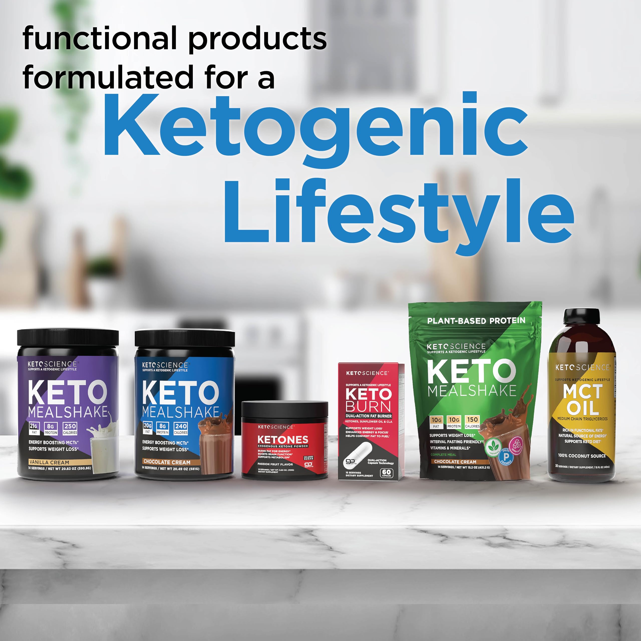 KETO SCIENCE Ketone Powder lifestyle scene with fresh lemons