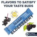 Keto Vitals Sleep Drink Electrolyte Powder Packets Elderberry on a kitchen counter