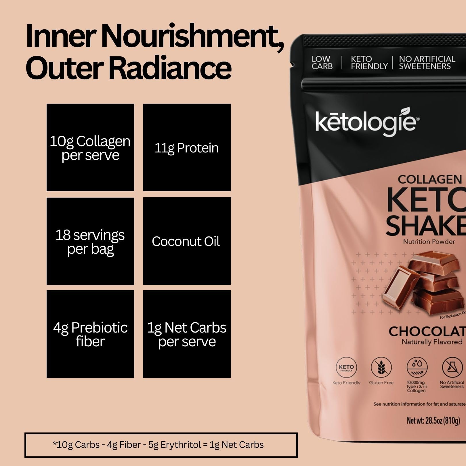 Ketologie Vanilla Keto Protein Shake ingredients list