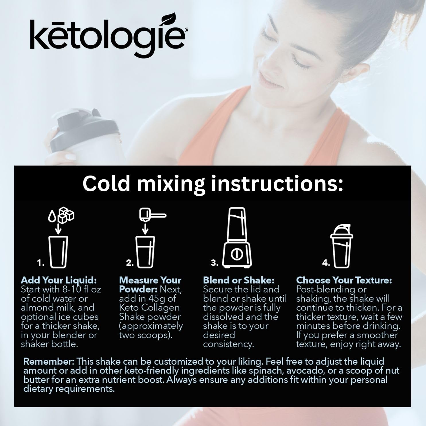 Ketologie Vanilla Keto Protein Shake lifestyle scene
