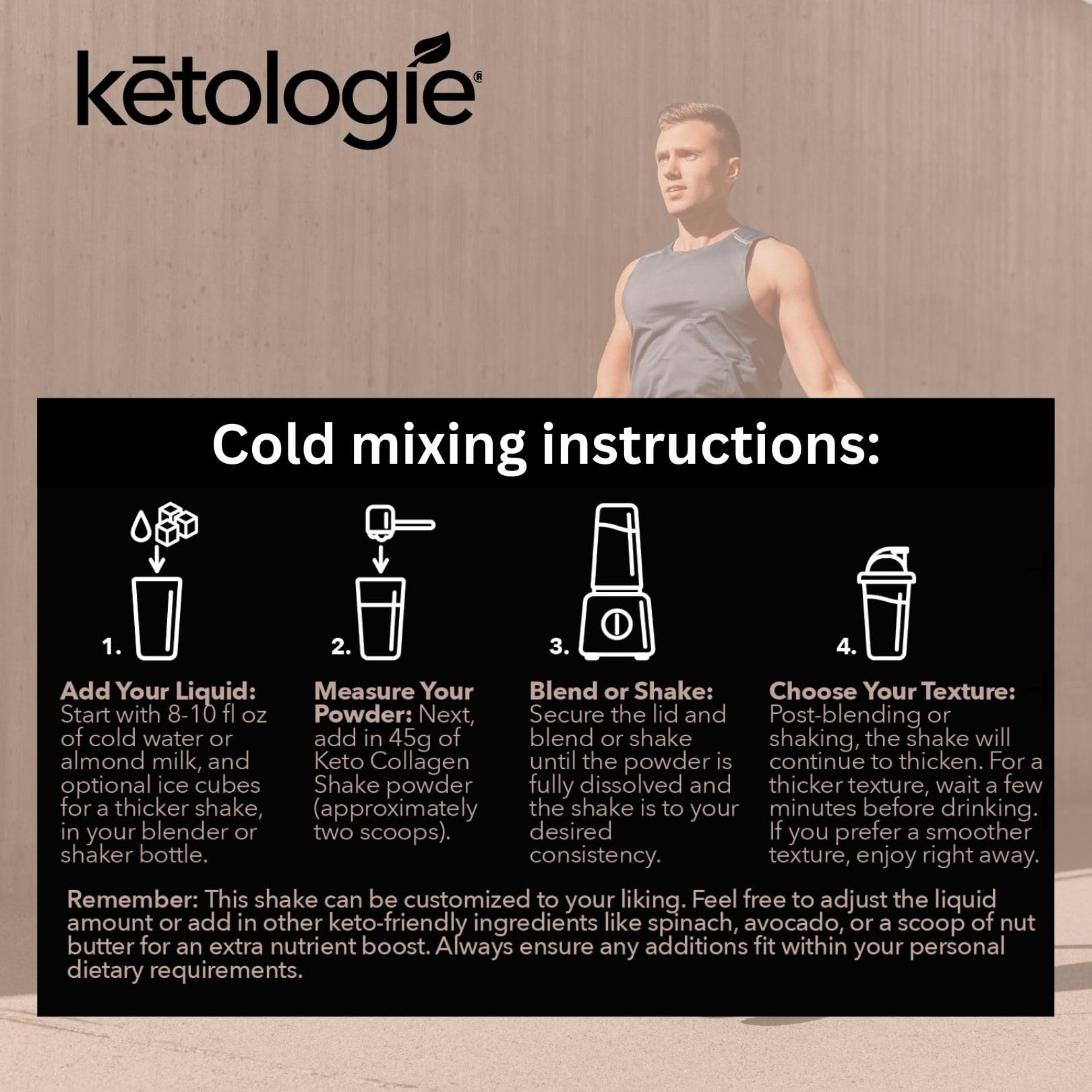 Ketologie Vanilla Keto Protein Shake nutritional information