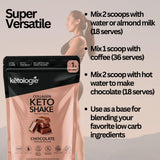 Ketologie Vanilla Keto Protein Shake scoop in coffee