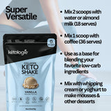 Ketologie Vanilla Keto Protein Shake served in a glass