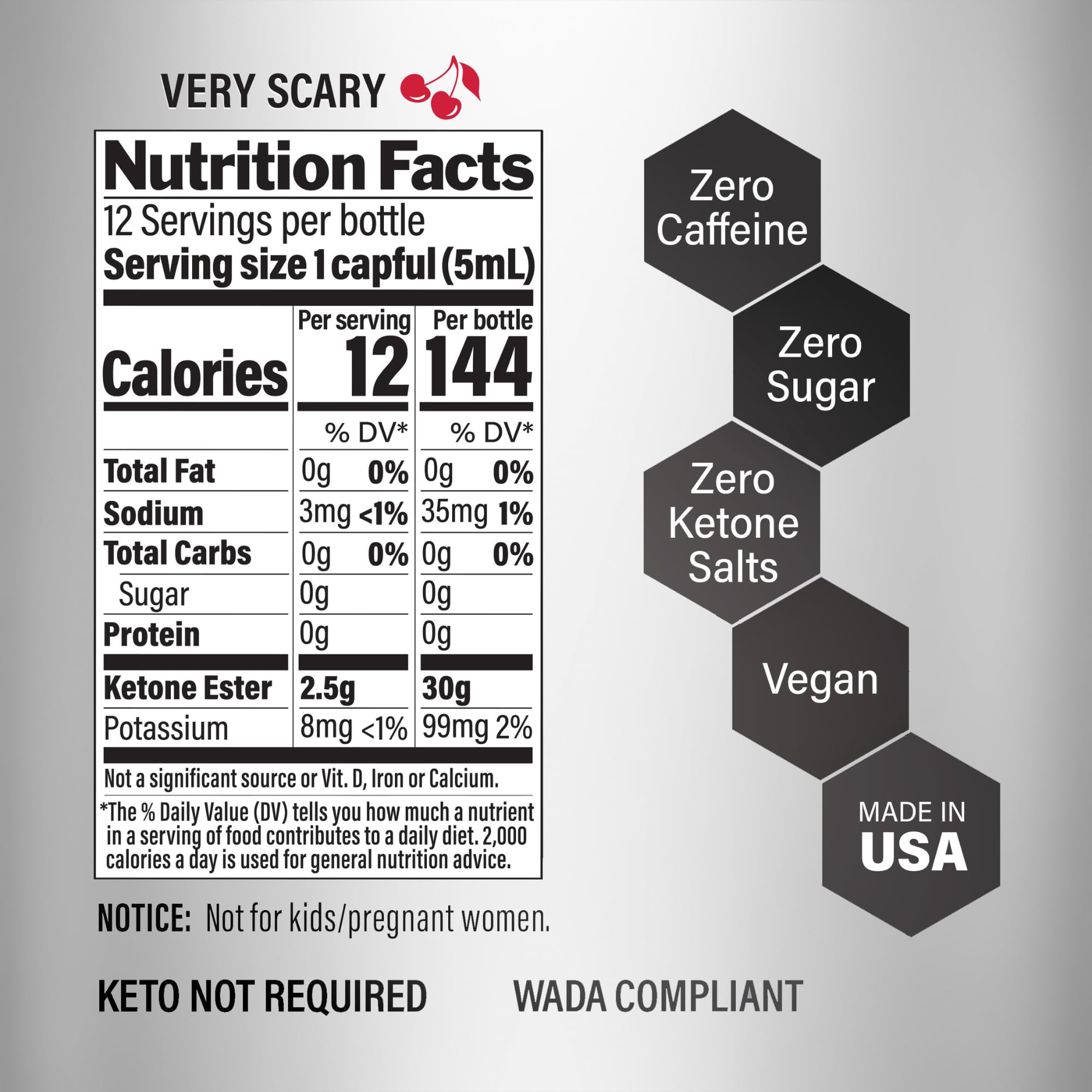 KetoneAid KE4 Ketone Ester Supplement bottle back view