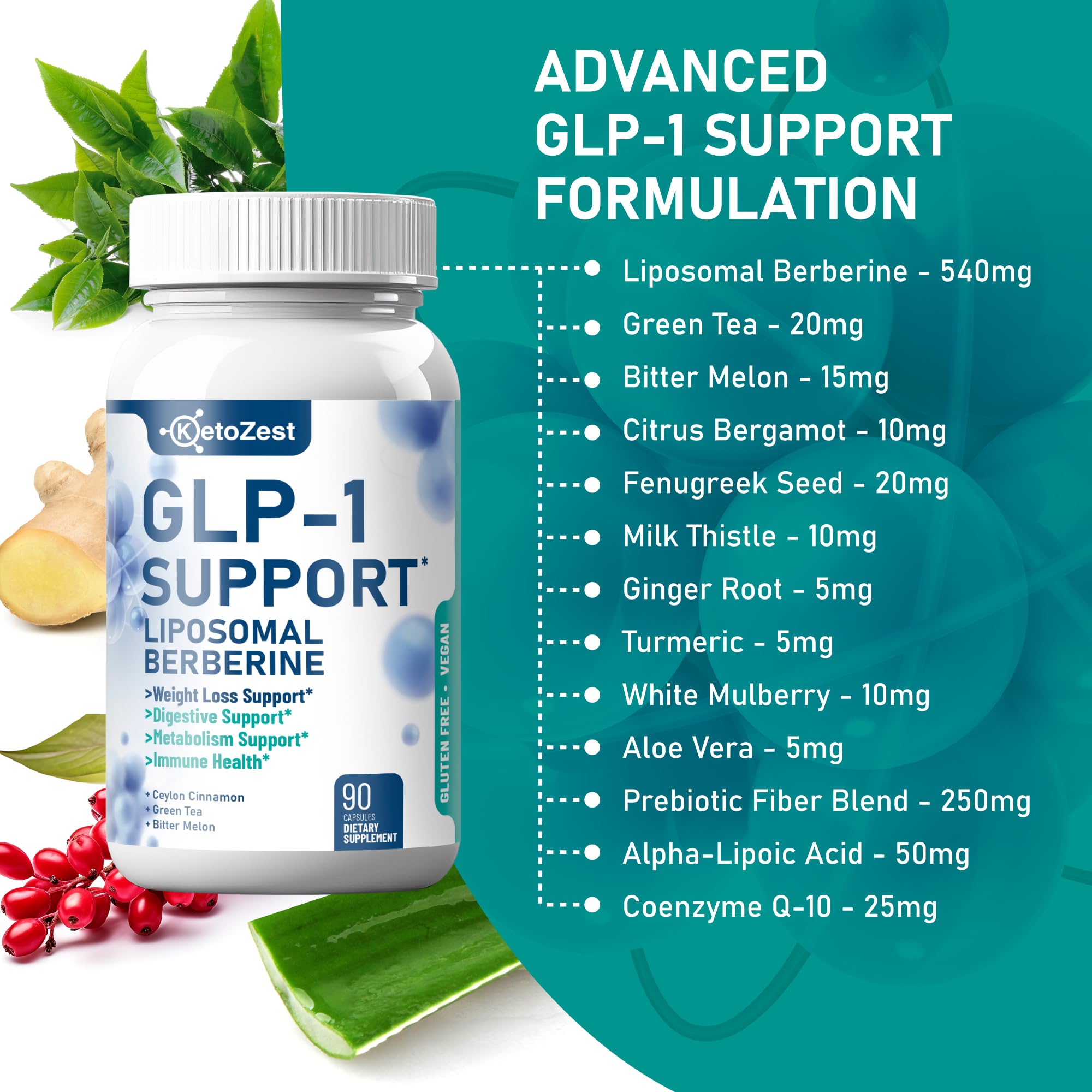 KetoZest GLP-1 Support supplement capsule close-up