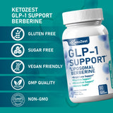 KetoZest GLP-1 Support supplement on a wooden table