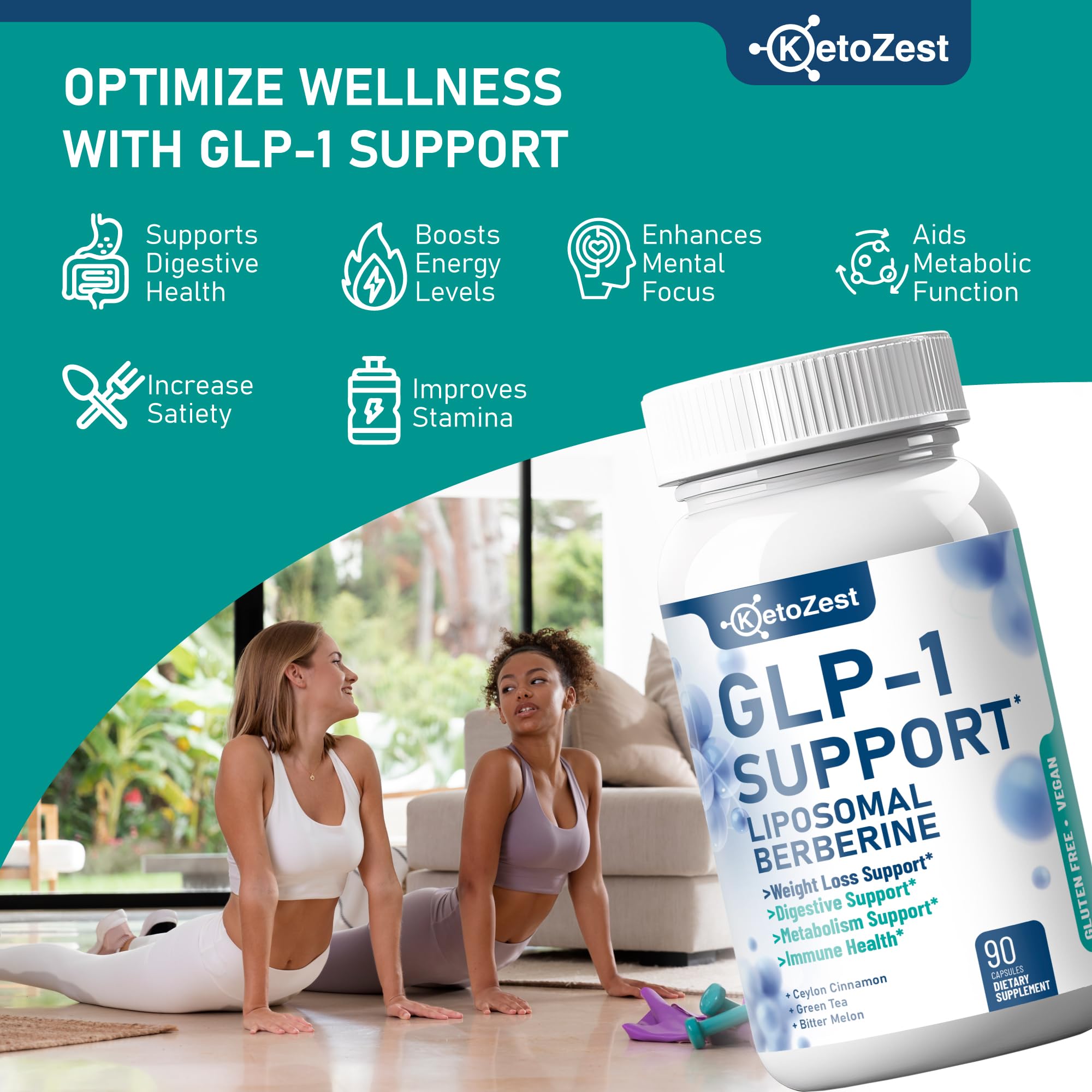 KetoZest GLP-1 Support supplement side view
