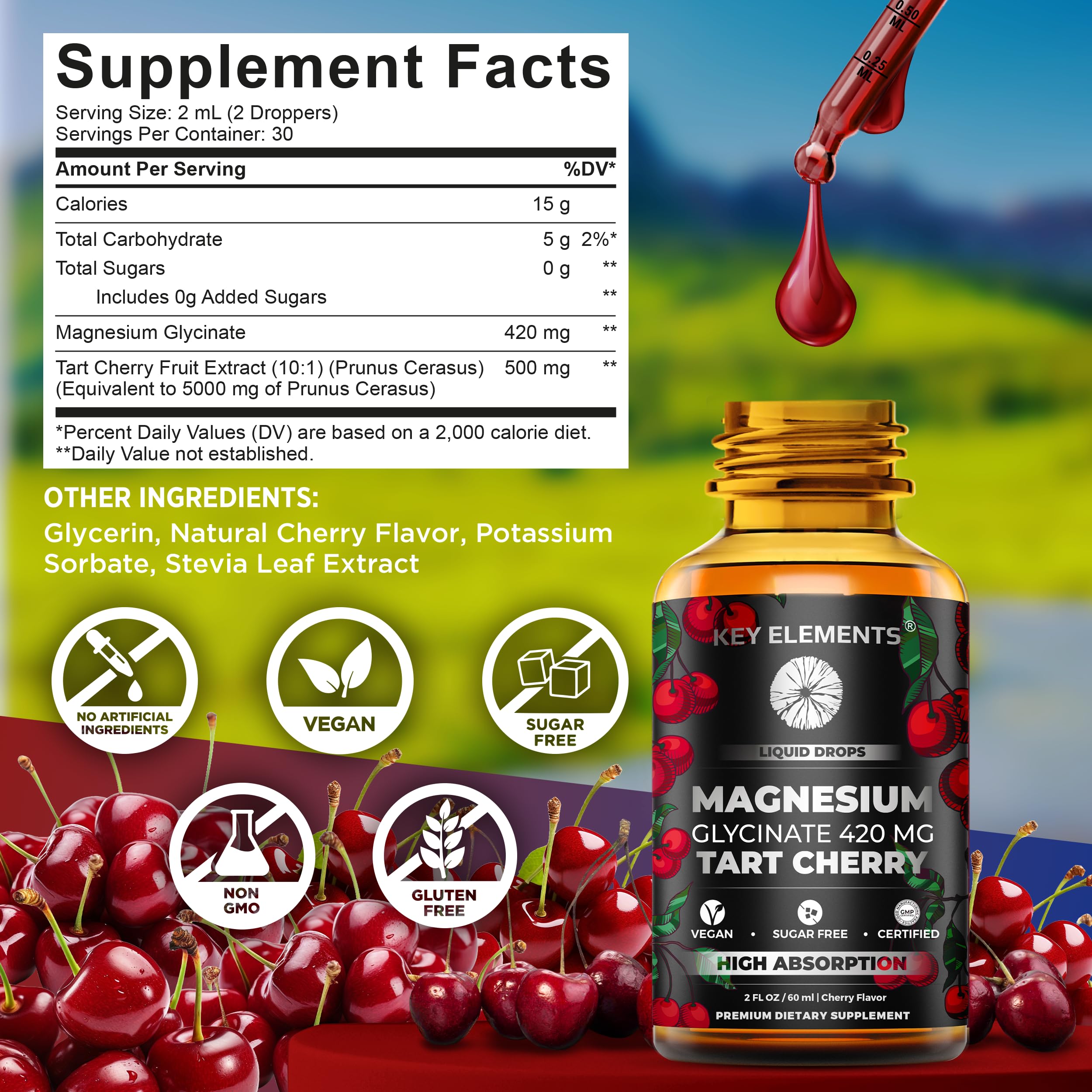 KEY ELEMENTS Liquid Magnesium Glycinate Drops ingredients list