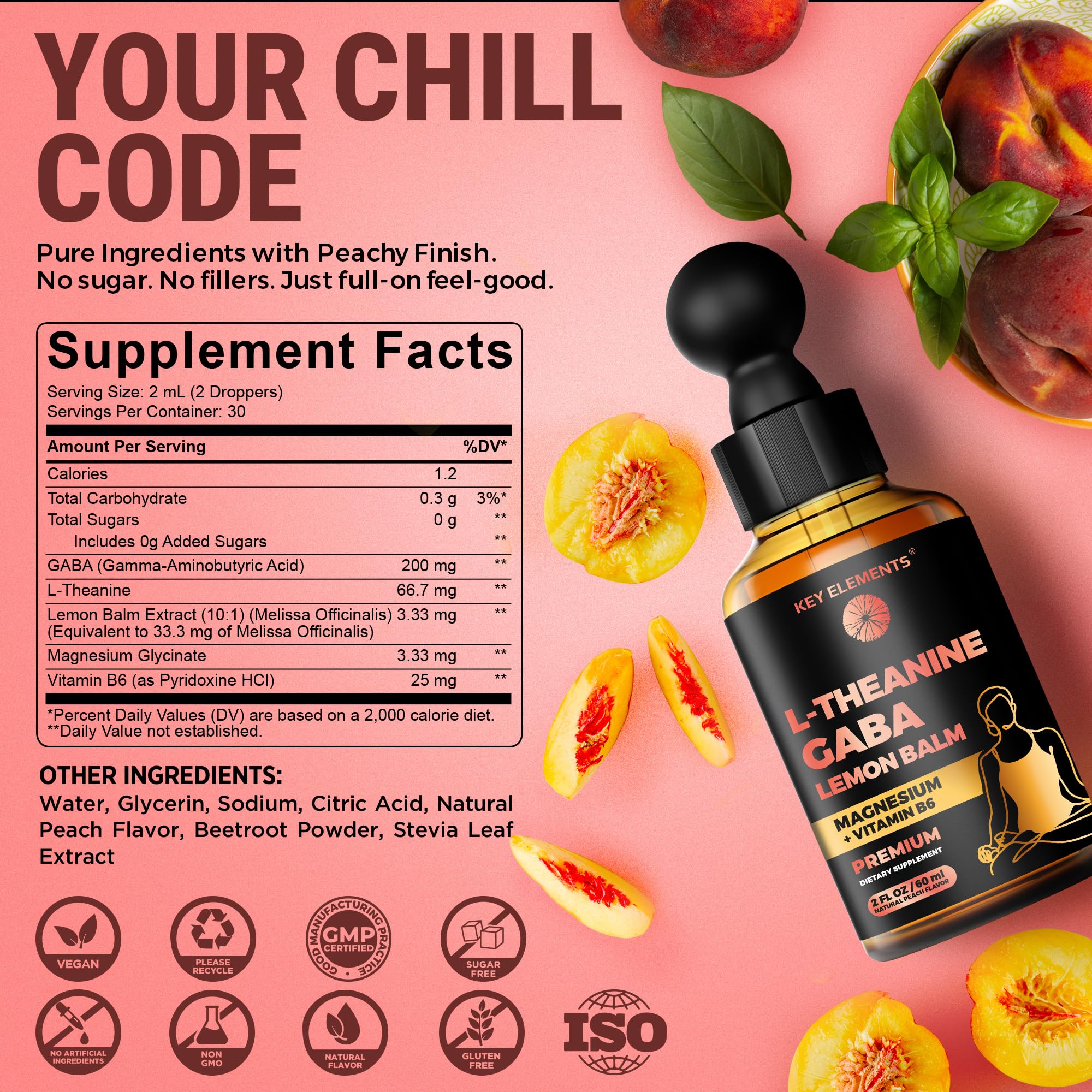 KEY ELEMENTS Liquid Sleep Supplement ingredient list