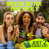 KEY ELEMENTS Mullein Gummies lifestyle shot with fresh greens
