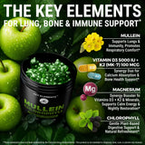 KEY ELEMENTS Mullein Gummies side view with Chlorophyll
